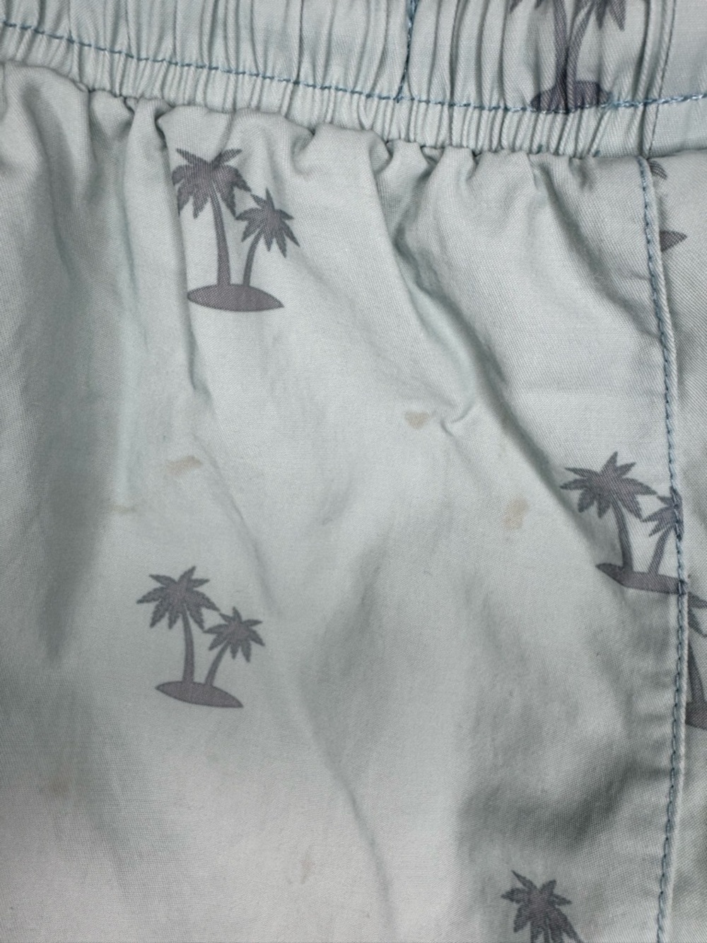 Men's Quiet Storm Light Blue Palm-Print Swim Shorts - Picture 5 of 9